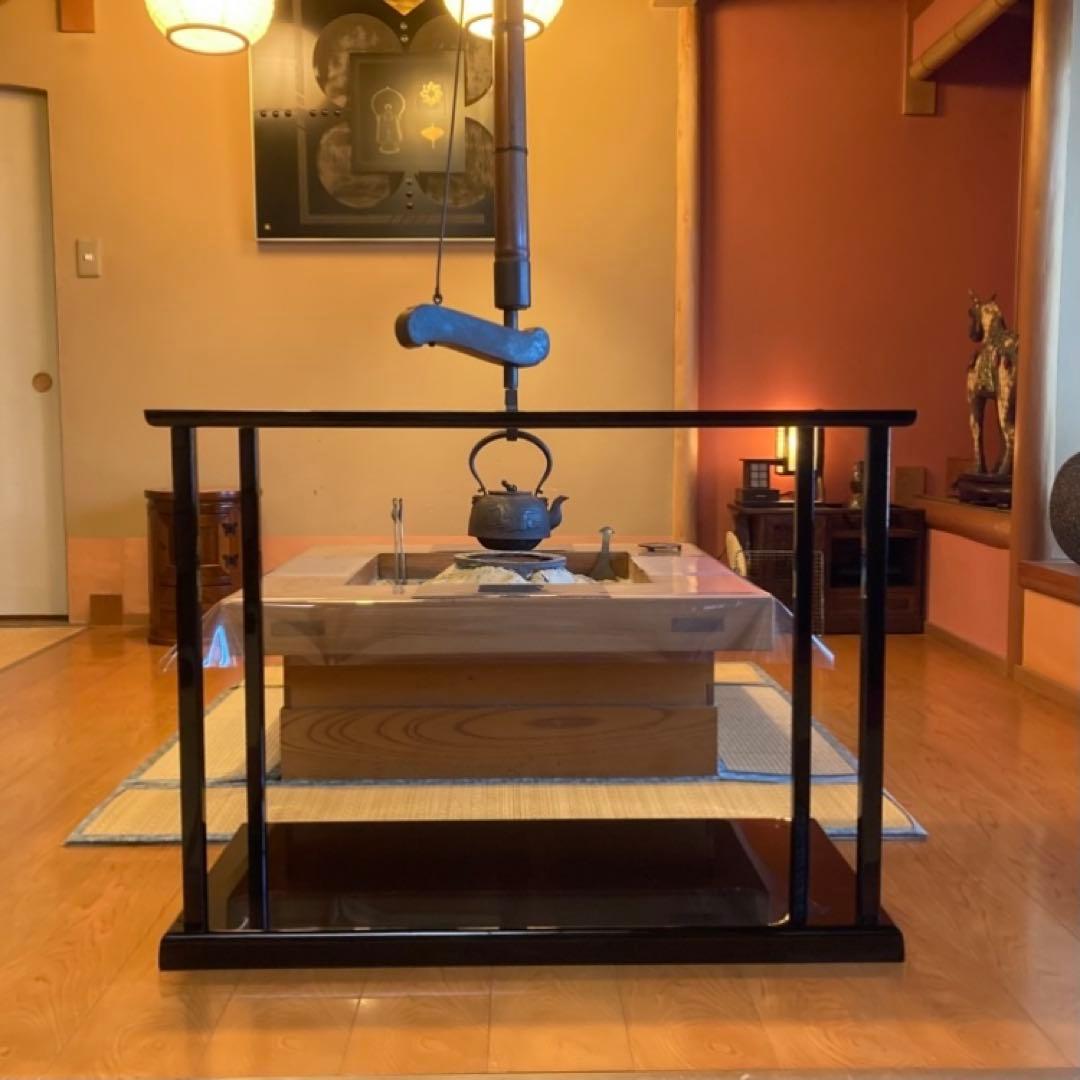 真台子 飾り棚 台 真塗 黒 木製 組立式 大型 和風 茶道具 レトロ