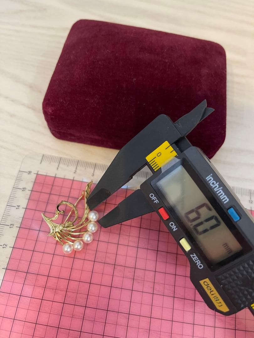 ミキモトMIKIMOTO パール K14 ゴールド　ブローチ