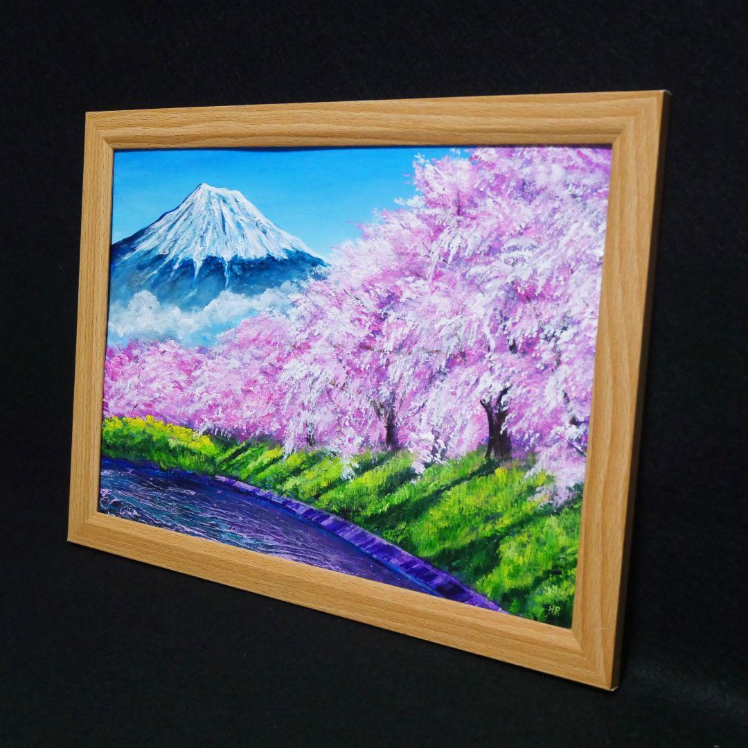 油絵 油彩 油彩画 絵 絵画【龍巌淵の桜】