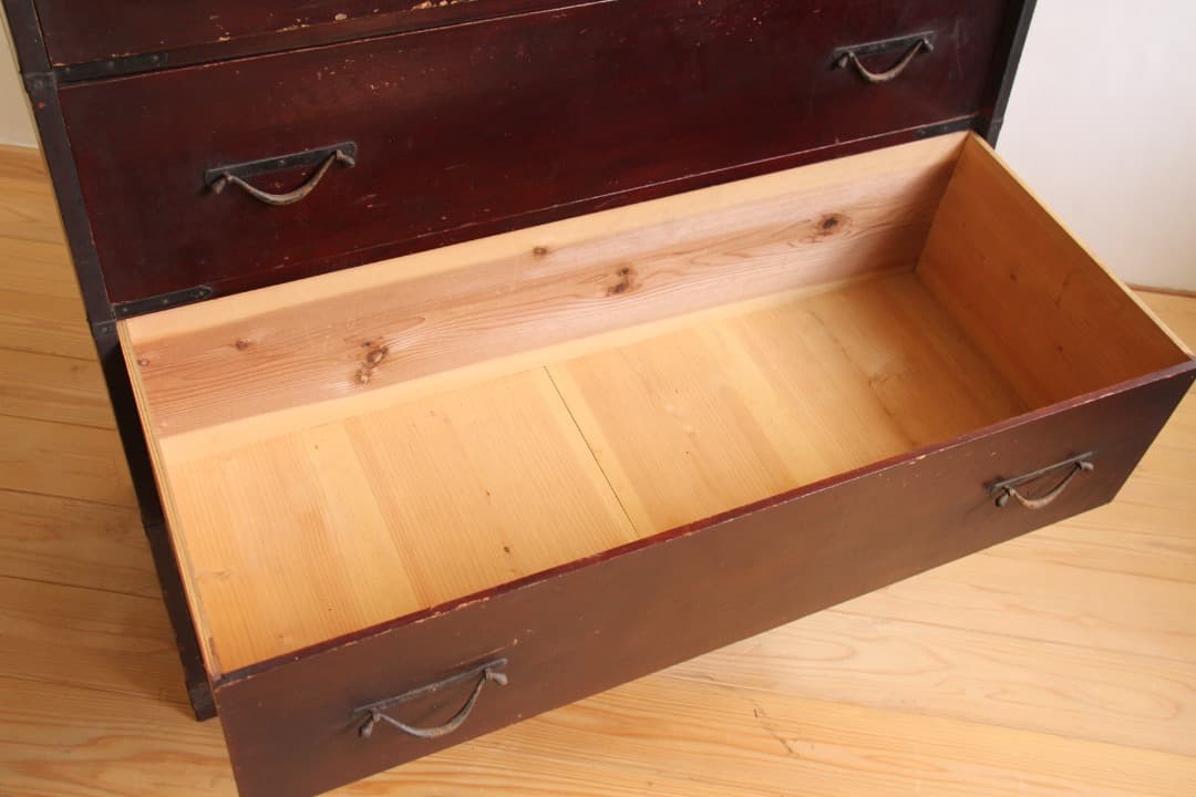 和箪笥　タンス　4段　ブラウン　古道具　古家具　ビンテージ　アンティーク