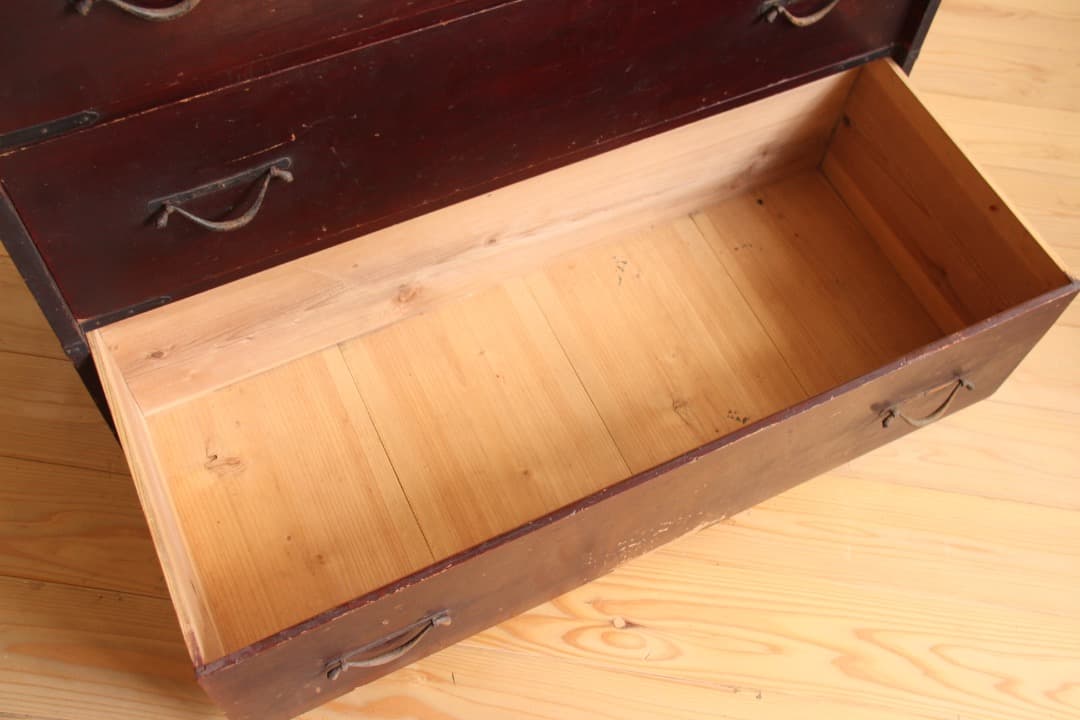 和箪笥　タンス　4段　ブラウン　古道具　古家具　ビンテージ　アンティーク