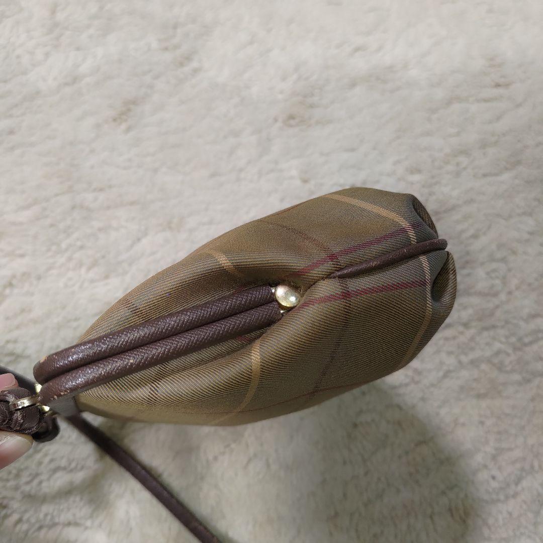 BURBERRY がま口 ショルダーバッグ ノバチェック ホースマーク 刻印