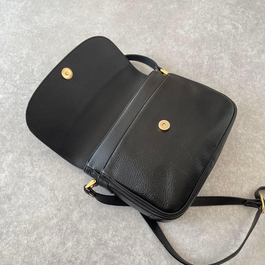 美品 バーバリーズ レザー ショルダーバッグ フラップ ノバチェック 黒