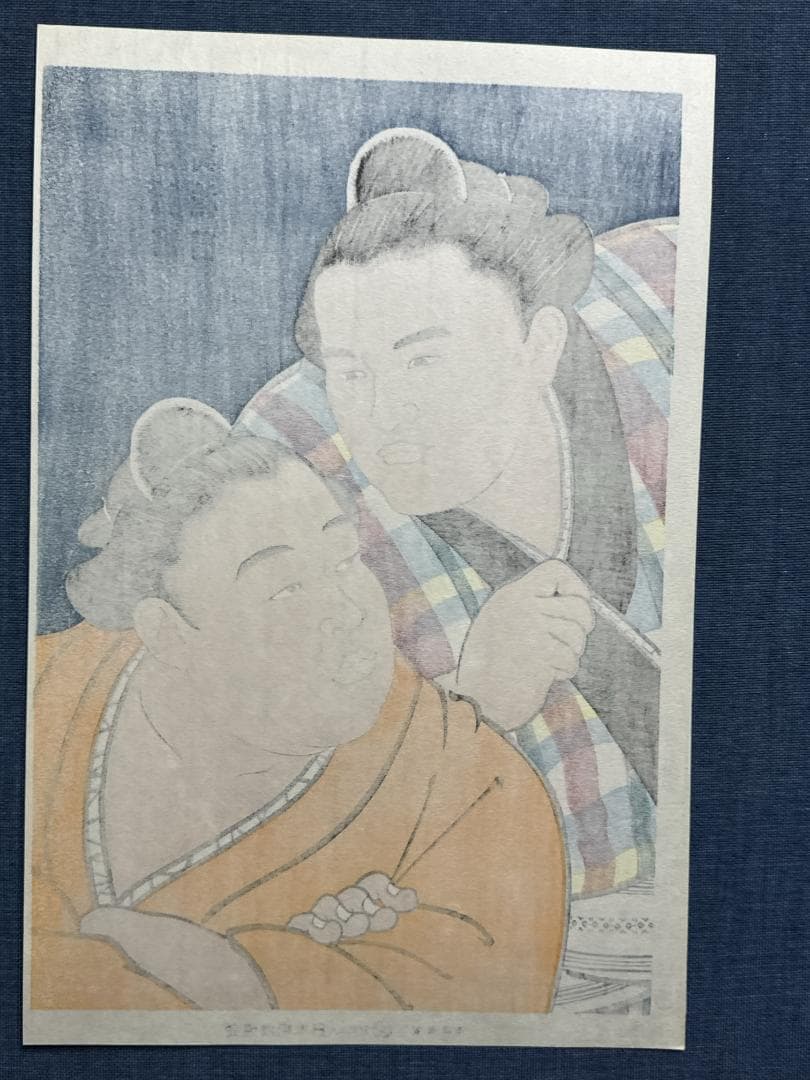 大相撲錦絵 木下大門 木版画「若花田/貴花田兄弟図」初摺