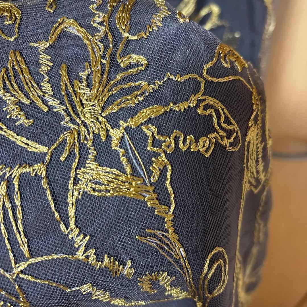 刺繍レース チュールスリーブ コクーン パーティードレス オケージョンドレス