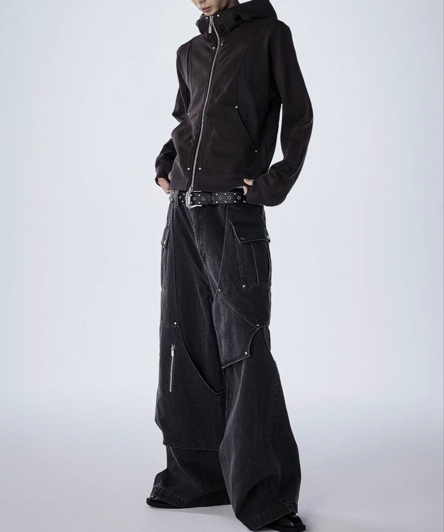 トップス Fleece Lining Switching Zip Hoodie