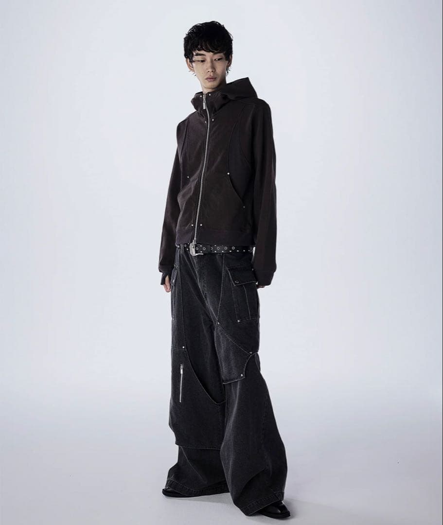 トップス Fleece Lining Switching Zip Hoodie