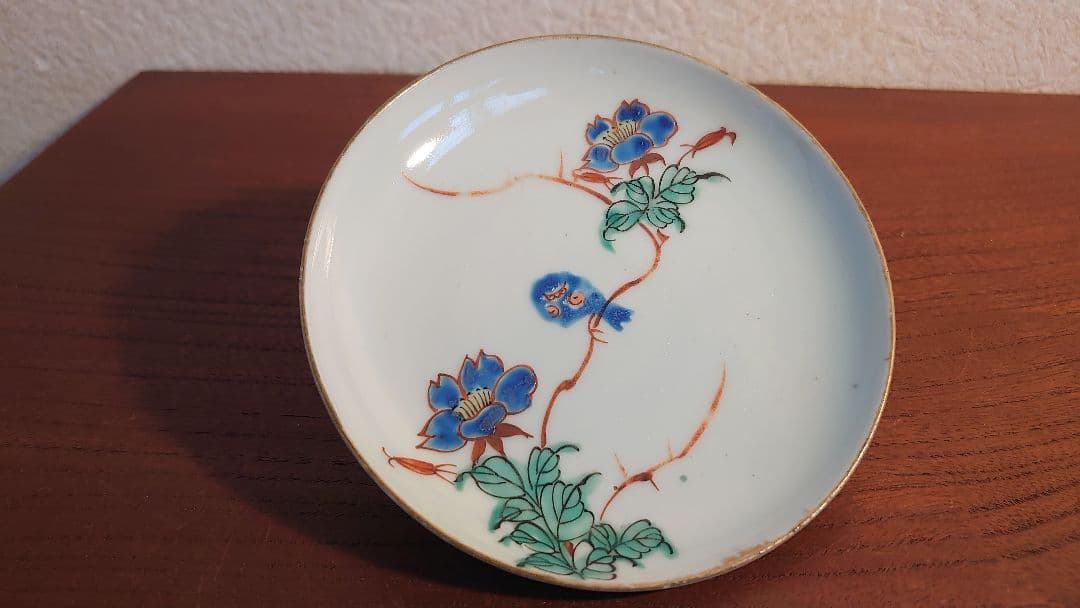 古九谷　九谷焼　古伊万里　伊万里　華草文　飾皿　古美術　江戸期　１客