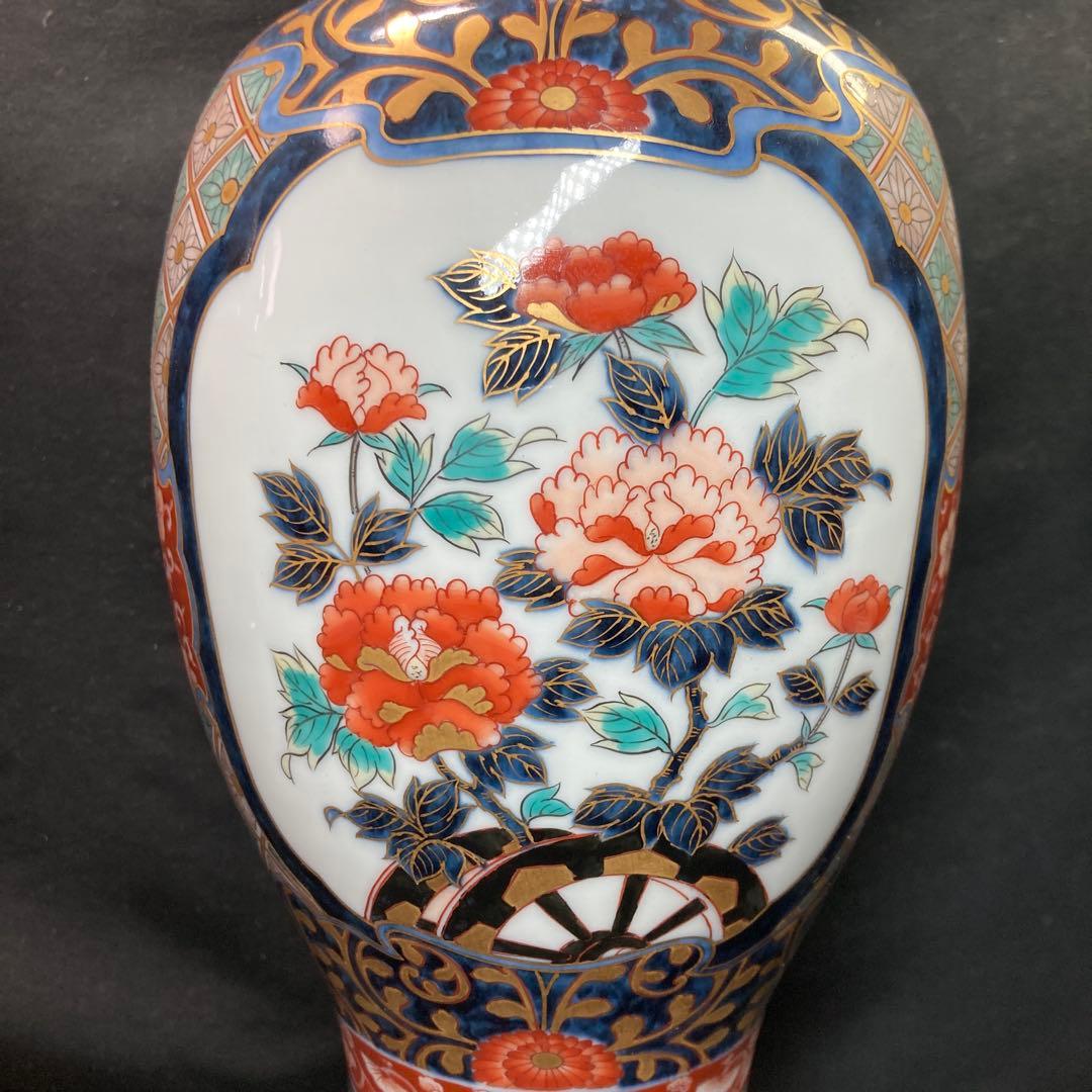 【美品】伊万里焼 神右衛門作 飾り壺 花瓶 置物