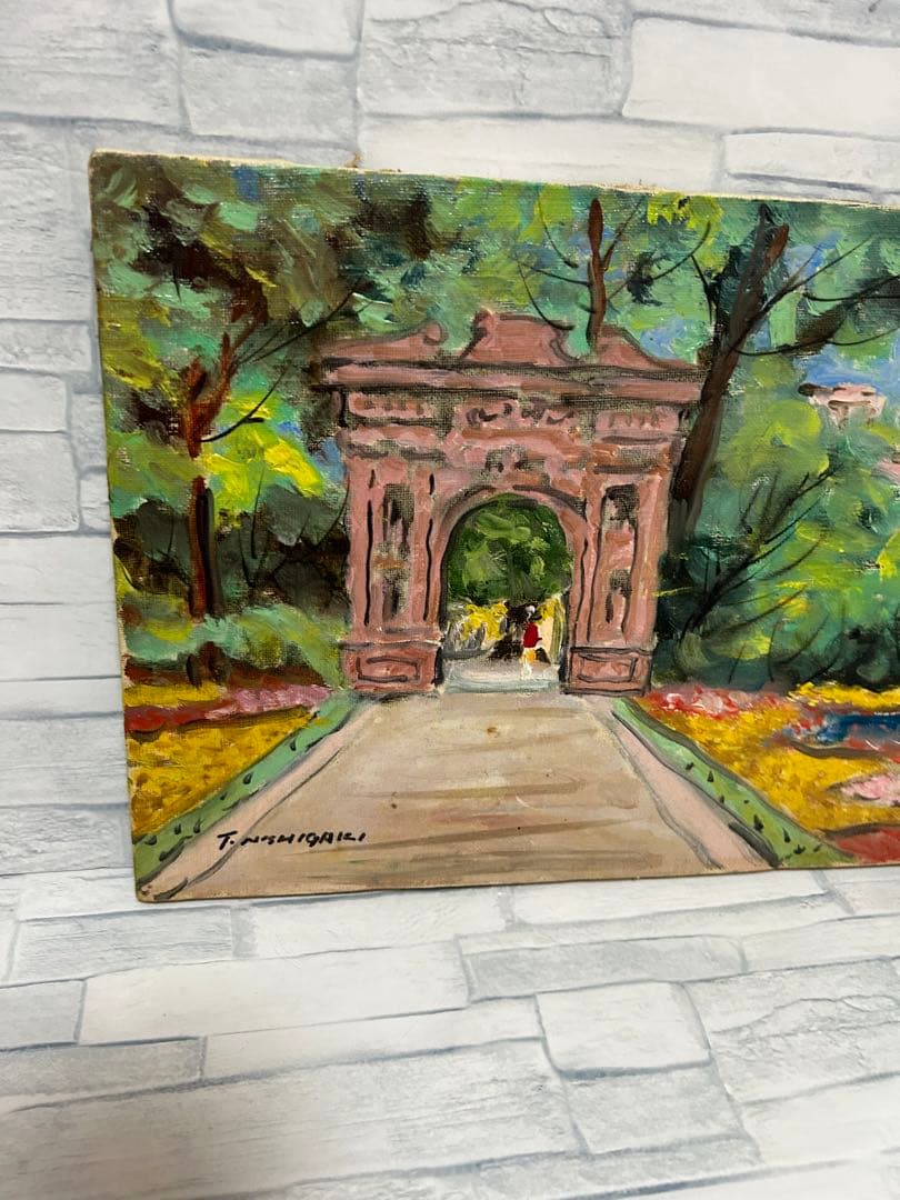 額縁有無は相談可能。T.NISHIGAKI ハイデンベルグの城門　ドイツ　Ｆ４