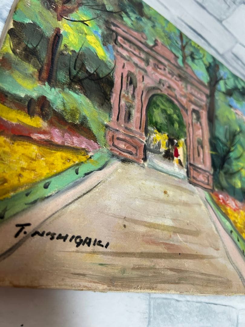 額縁有無は相談可能。T.NISHIGAKI ハイデンベルグの城門　ドイツ　Ｆ４