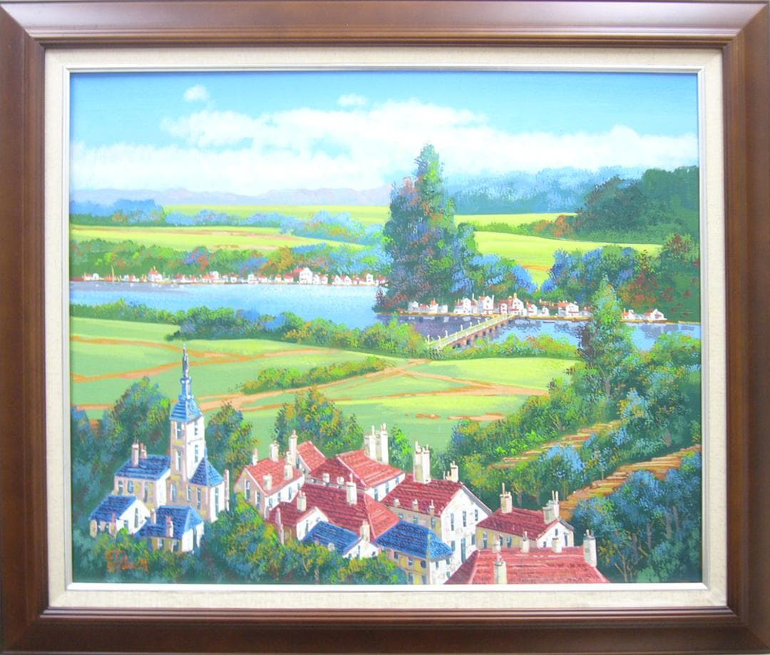 絵画 油絵 竹内敏彦 肉筆油絵 ドナウの流れ F20