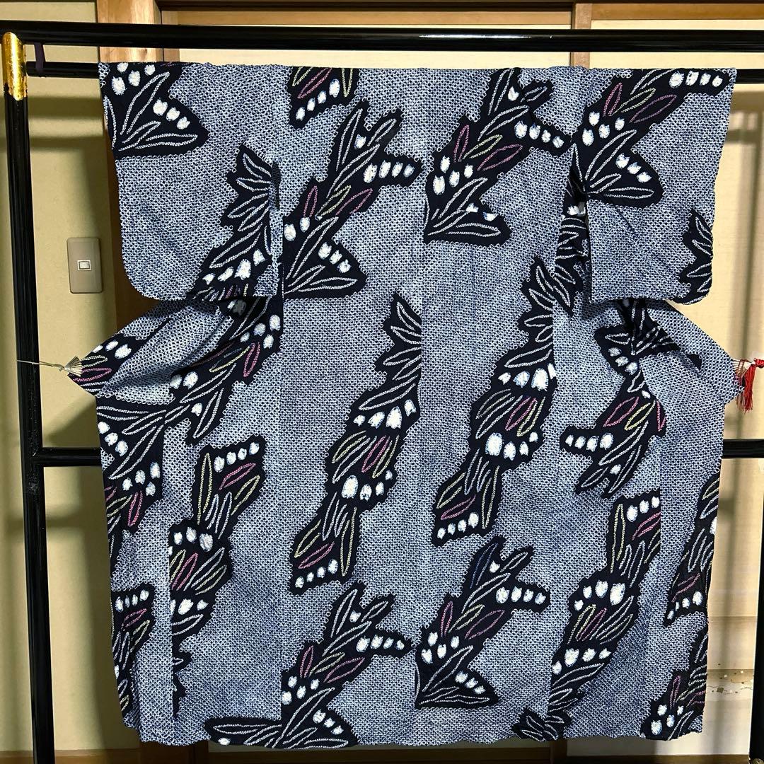 有松鳴海絞りフルセット 美品 夏の高級浴衣 藍染　未使用近い　美品　柳絞り