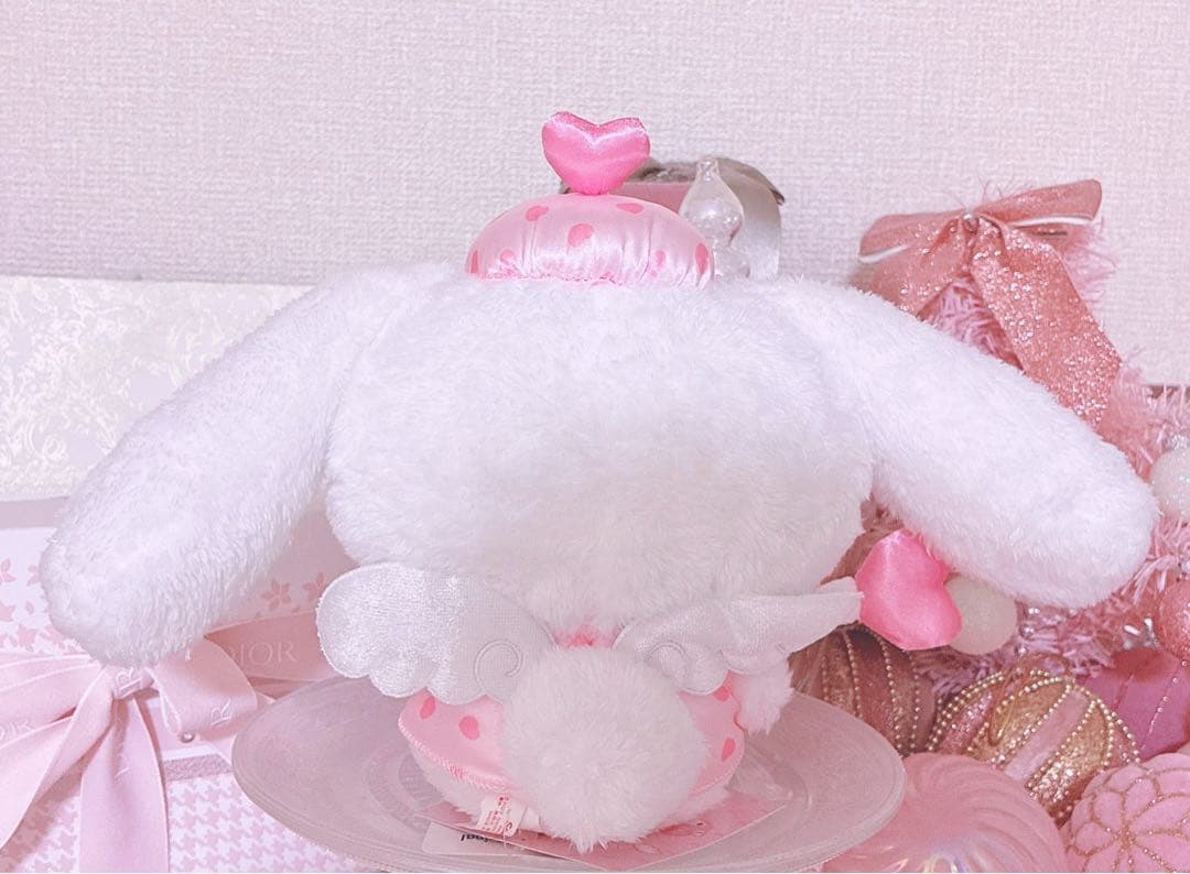 希少♡レア♡昭和レトロ♡シナモロール♡ハート♡ぬいぐるみ♡ピンク♡ロリータ♡