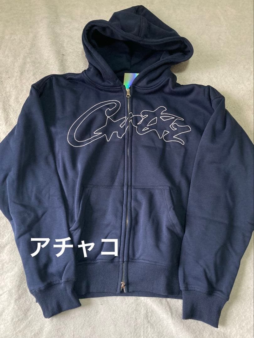 Corteiz ジップアップパーカー ネイビー 人気 S
