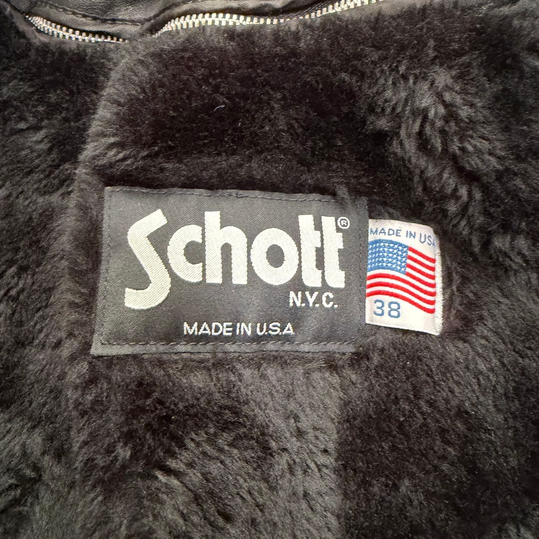 美品Lサイズ相当　ショット　641 シングルライダースジャケット　ライナー付き