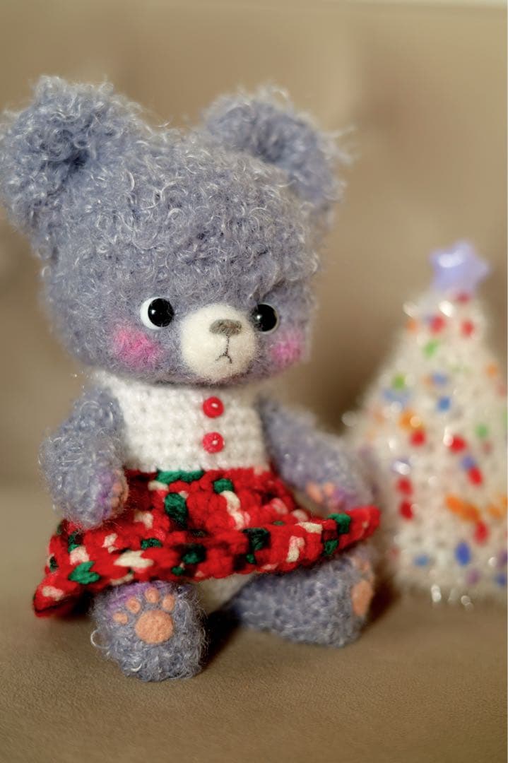 イルミネーション クリスマスツリー あみぐるみ クマさん