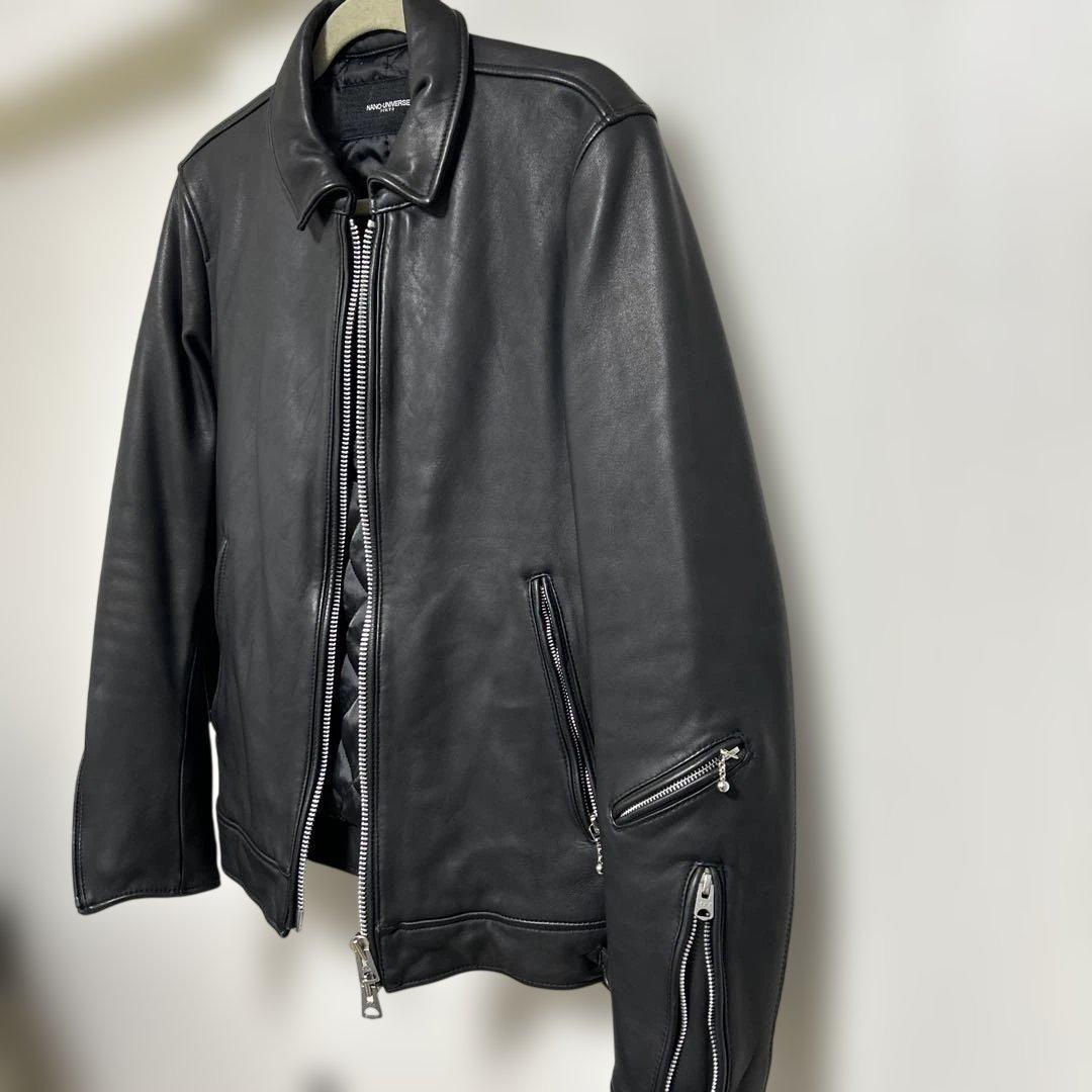 ナノユニバース　レザージャケット　シープレザー　ライダース
