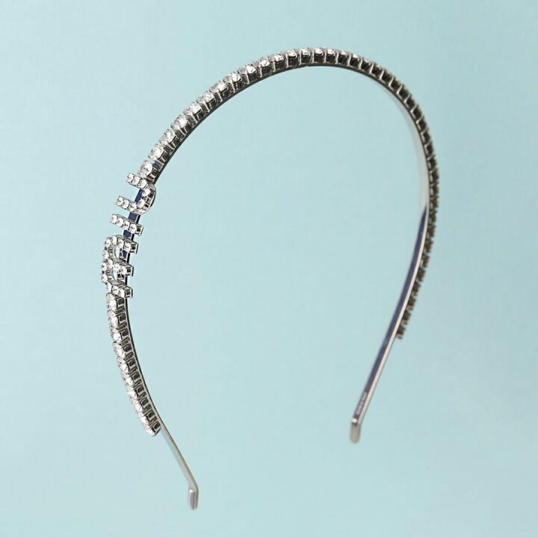 MIUMIU ラインストーン ビジュー カチューシャ