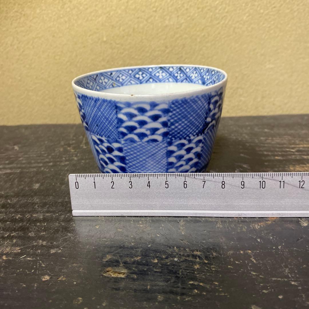 市松文蕎麦猪口