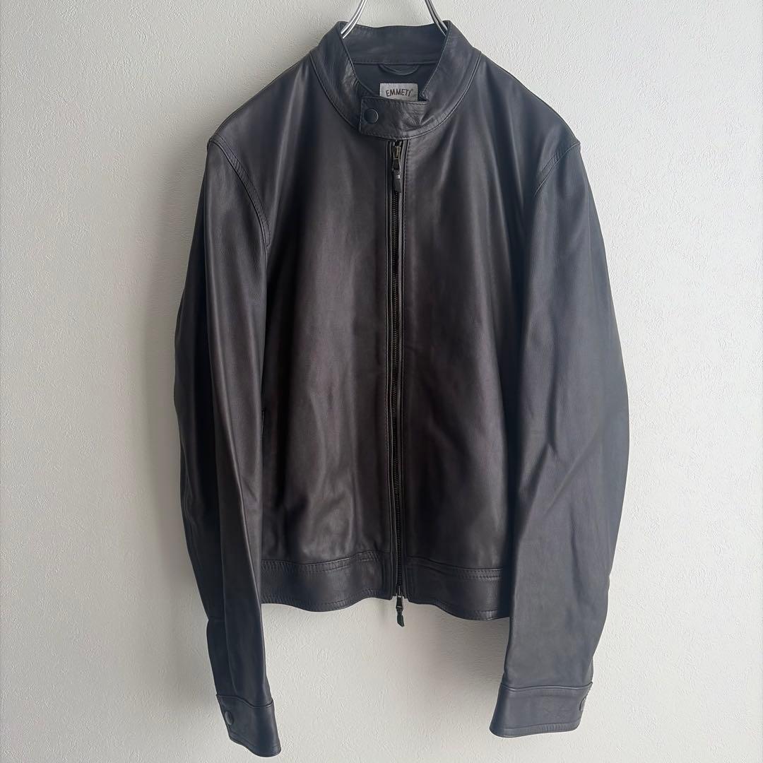 【美品✨52‼︎】EMMETI エンメティ JURI ラムレザーシングルライダース