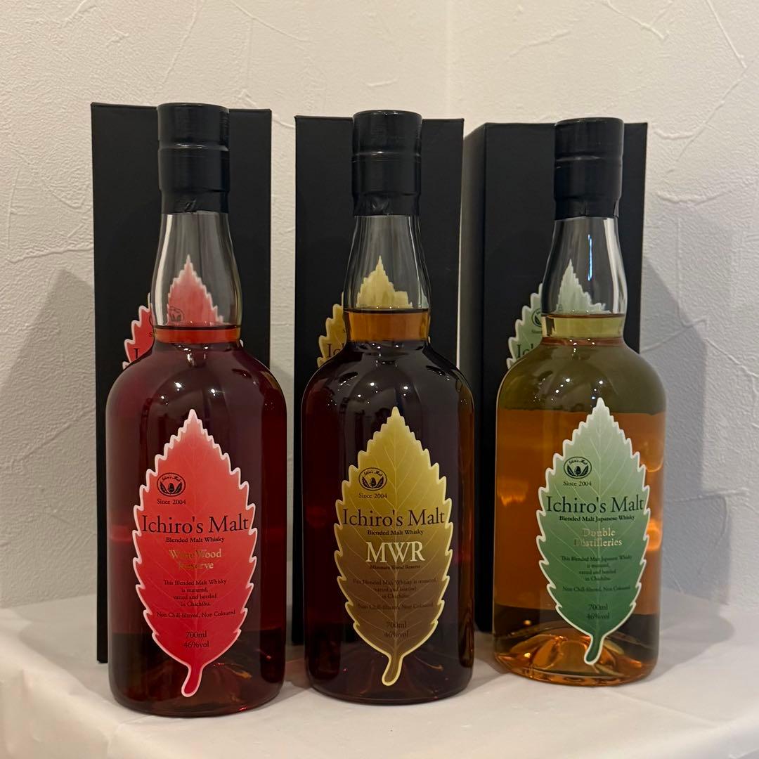 【新品】イチローズモルト3本ワインウッド・ミズナラ・ダブルディスティラリーズ