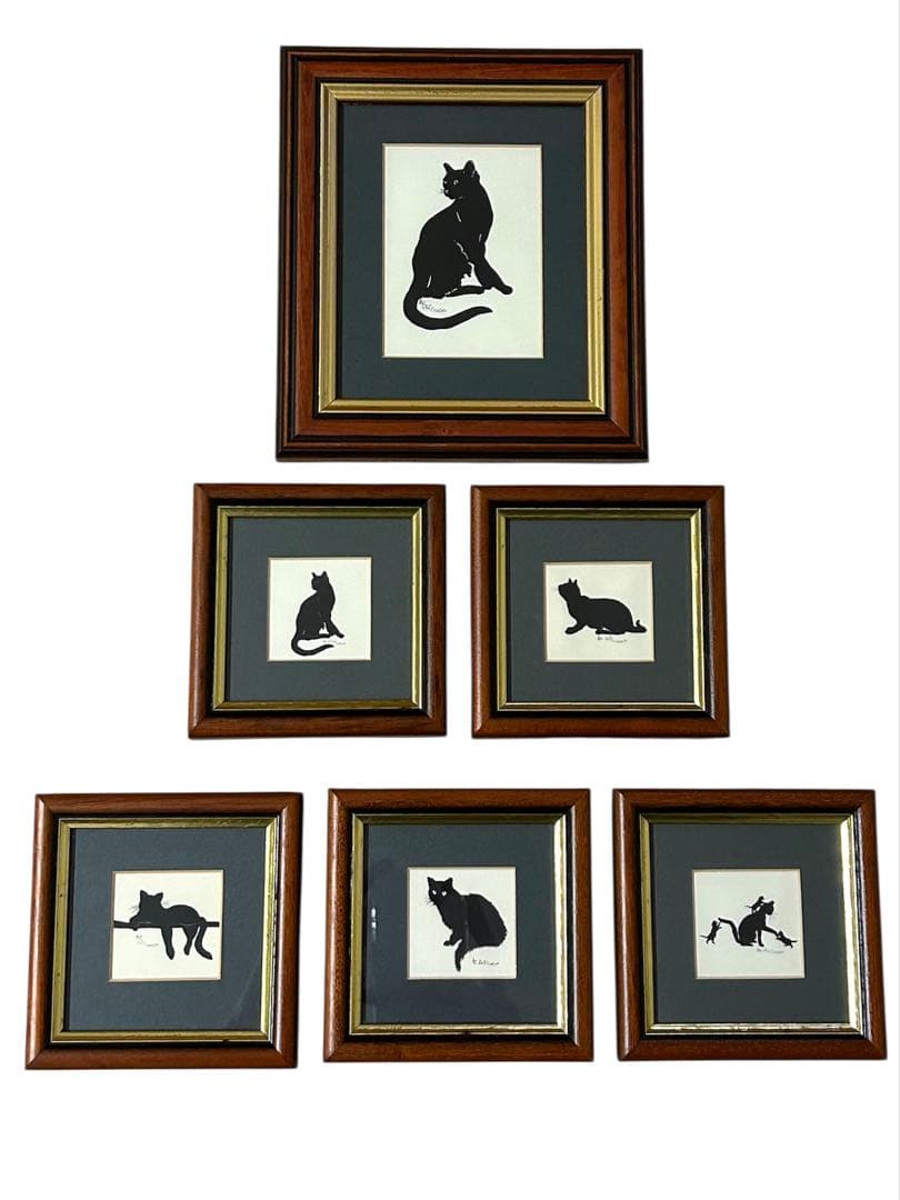 Andrew Cowley ￼版画　猫限定版　シルエット画　猫6点セット