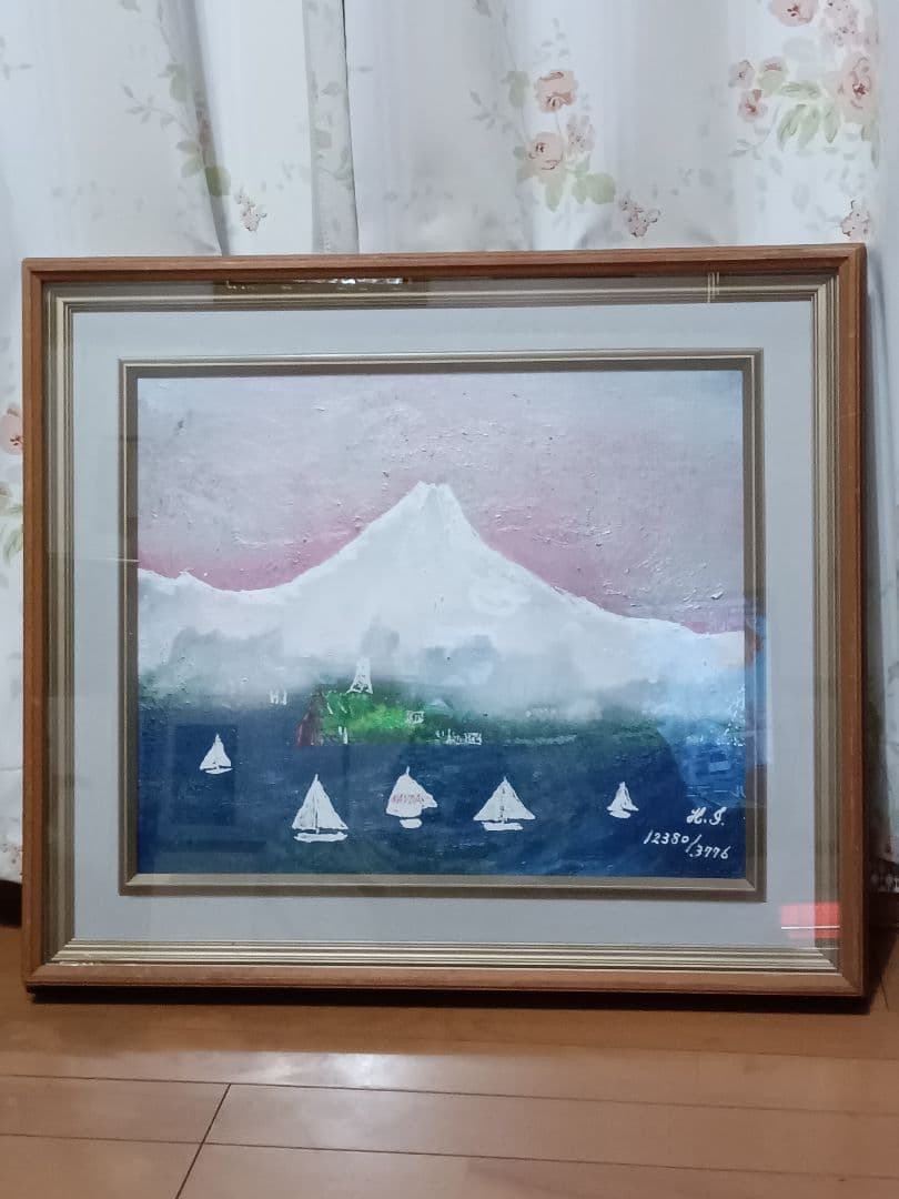 空飛ぶ画家糸川裕志の富士山曼陀羅図の一点、油絵、真作Ｆ8号