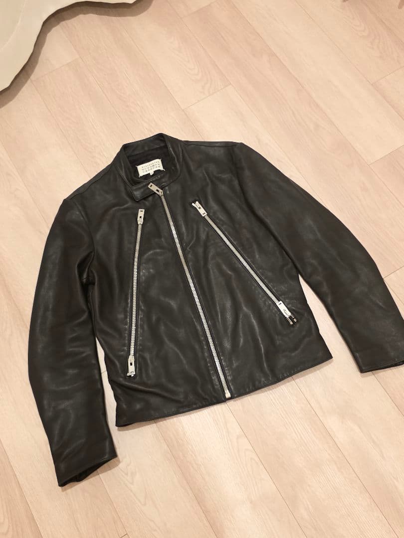 メゾンマルジェラ 八の字 ライダース レザージャケット 48