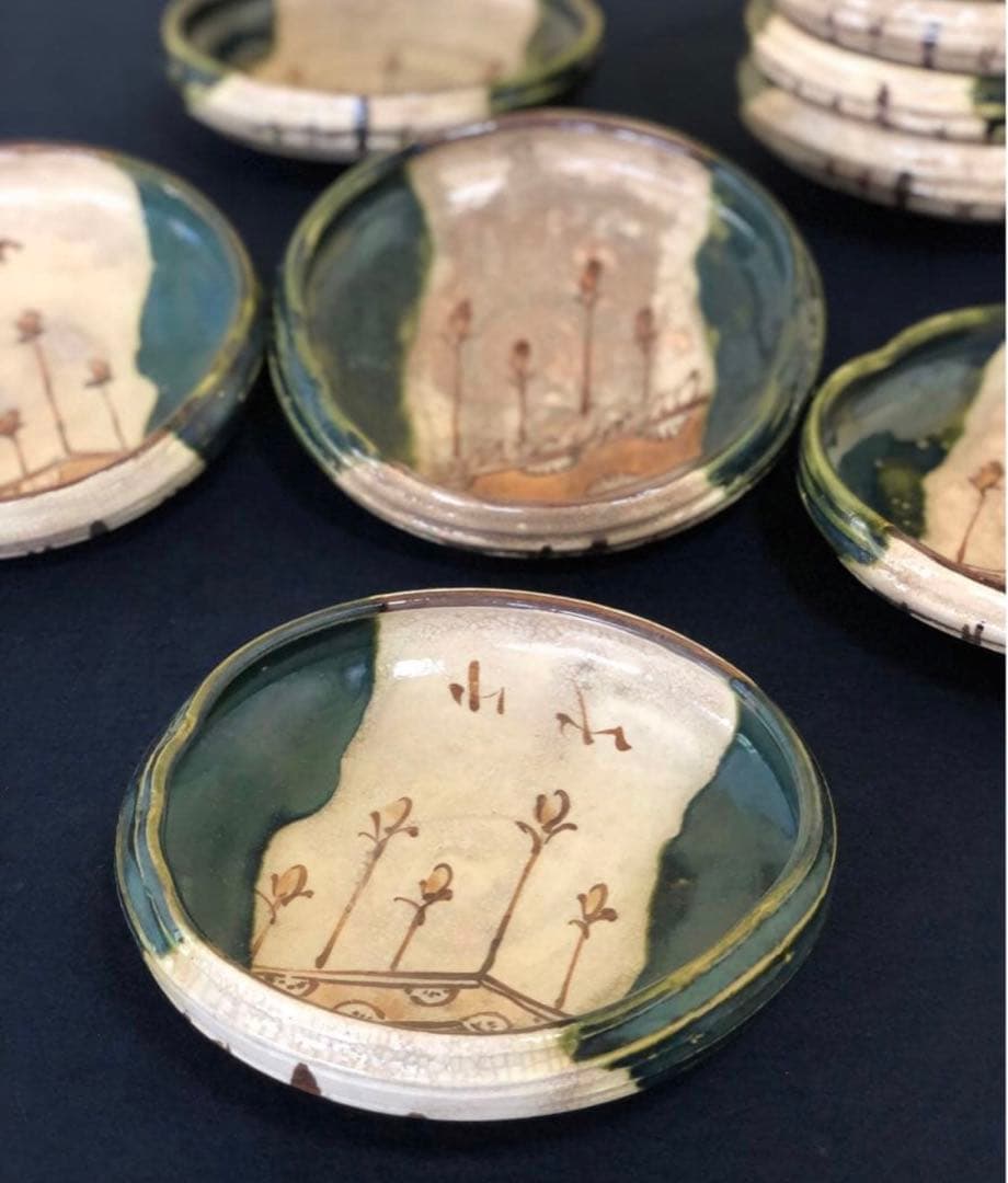 《R》織部 深皿 銘々皿 鉢 向付 10客 懐石 260107か5