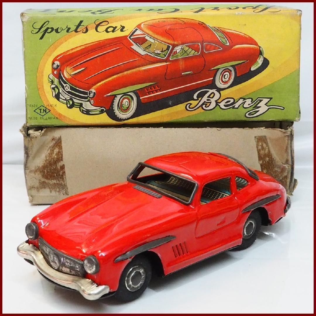 野村 メルセデス ベンツ300SLスポーツカー赤ブリキtin toy car箱付