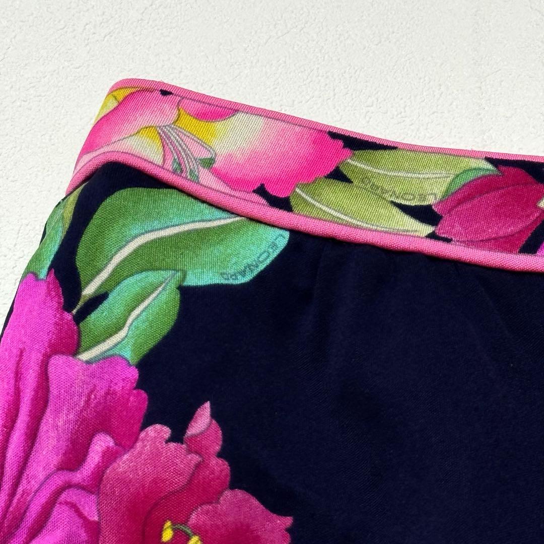 大きいサイズ LEONARD レオナール シルク100％ スカート 花柄 42