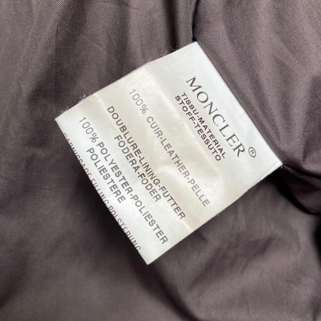 00s モンクレール 茶タグ レザー ダウンジャケット Moncler