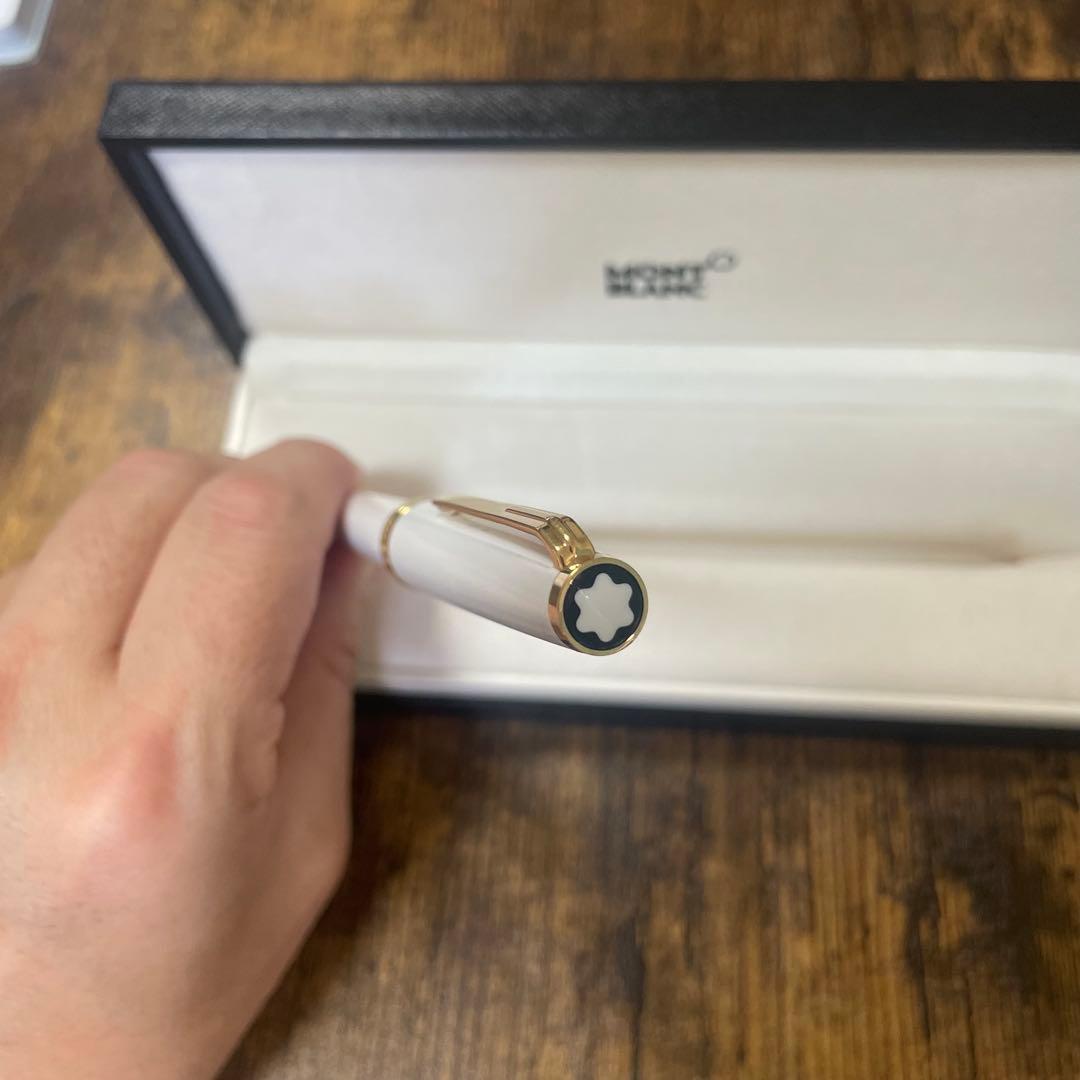 ☆即筆記可☆モンブラン PIX　ローラーボール　キャップ式　ホワイト　水性