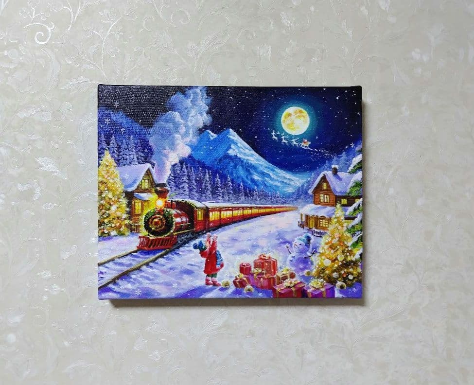 そ*】様 【聖夜にお届け】アクリル画 F3 風景画 絵画