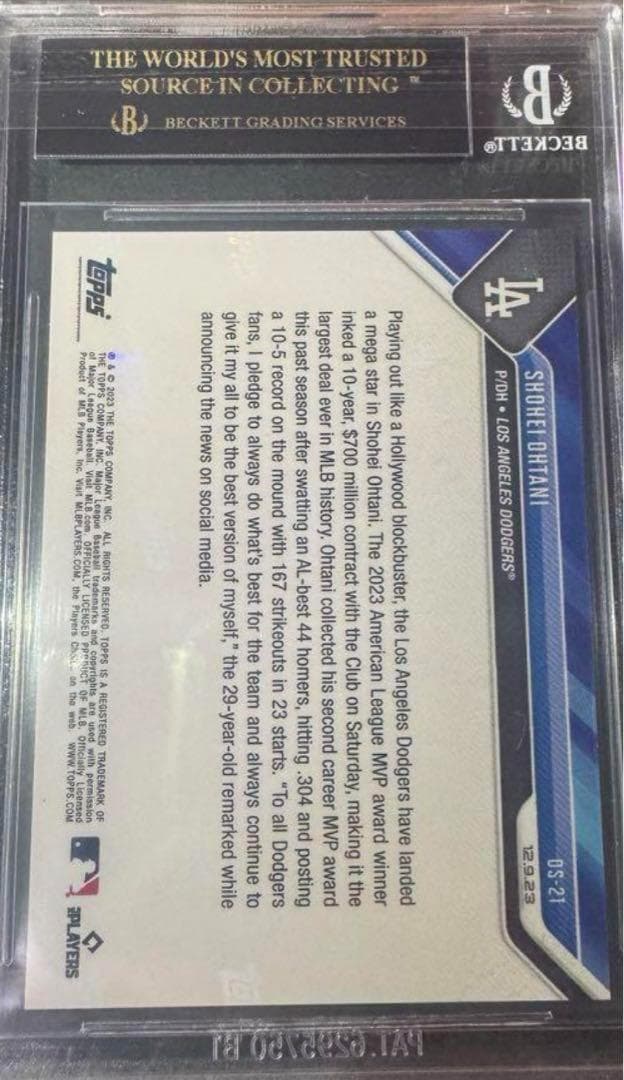 大谷翔平 ブラックラベル BGS10 topps now WBC ドジャース