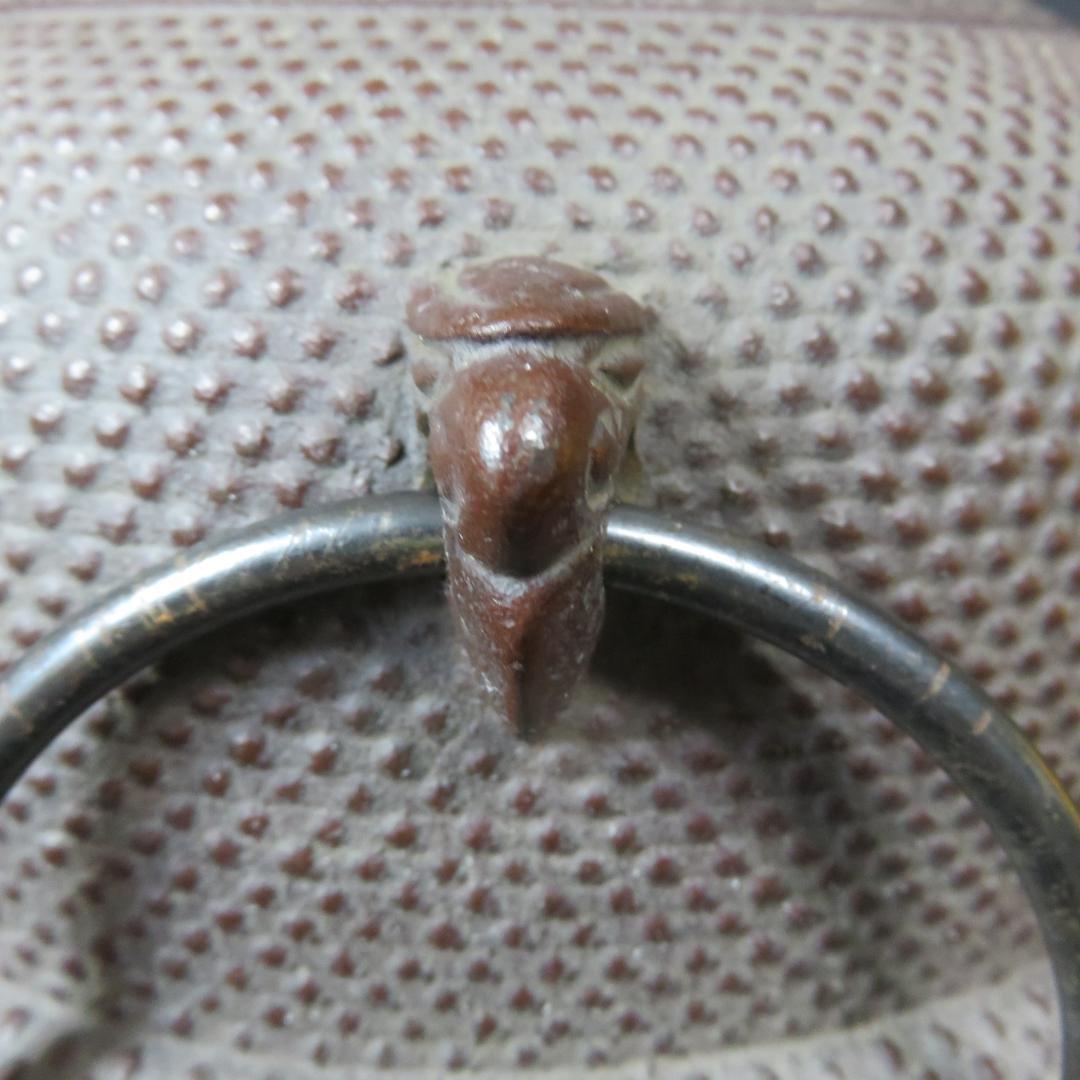 風炉釜 茶道具 茶器 高橋敬典 人間国宝 唐銅朝鮮風炉 木箱 共箱