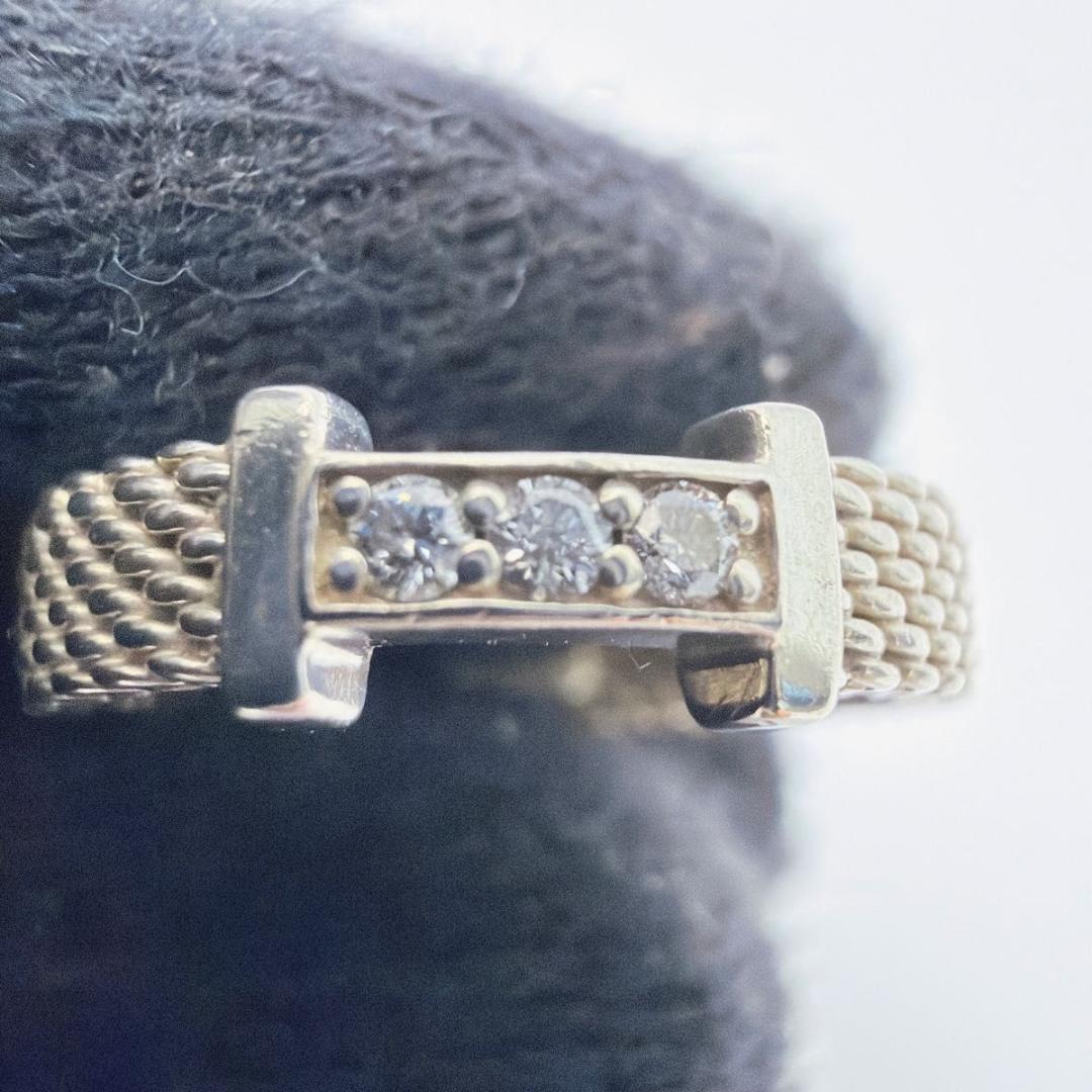 ティファニー サマセット 3P ダイヤ リング 指輪 約4号 シルバー 925