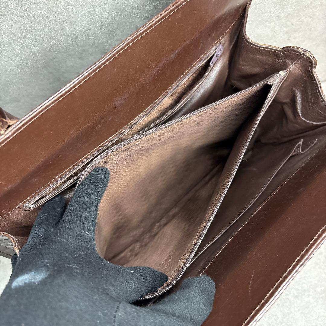 極美品！最上級　シャインクロコダイル　定価55万　センター取り　ハンドバッグ