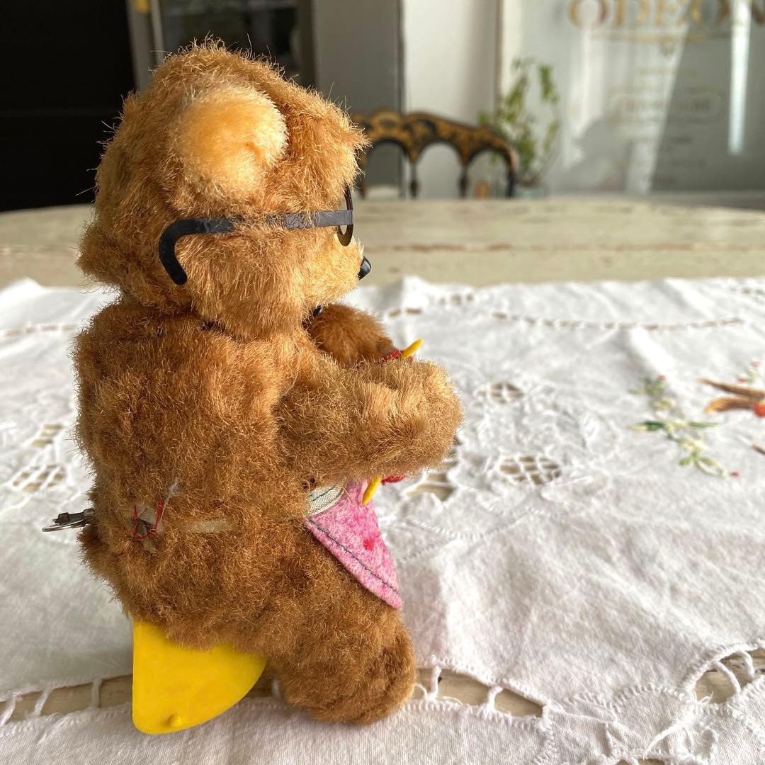 アンティーク　ビンテージベア　ゼンマイ仕掛け　編み物ベア　max carl