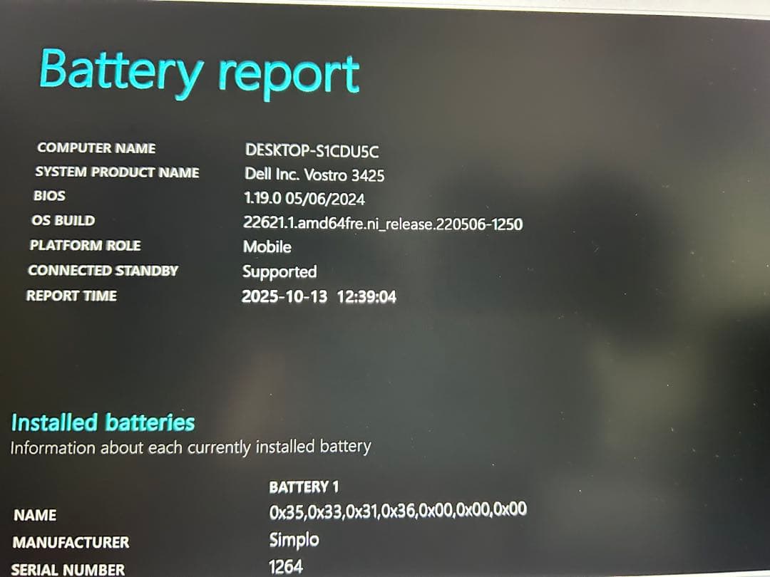 Windowsノート本体 Vostro3425