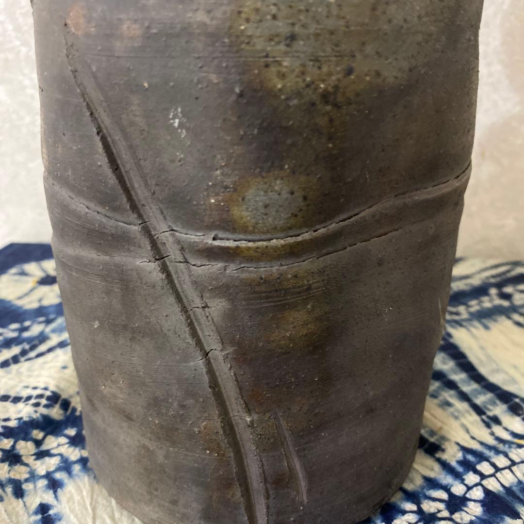 人間国宝　金重陶陽　備前耳付花瓶