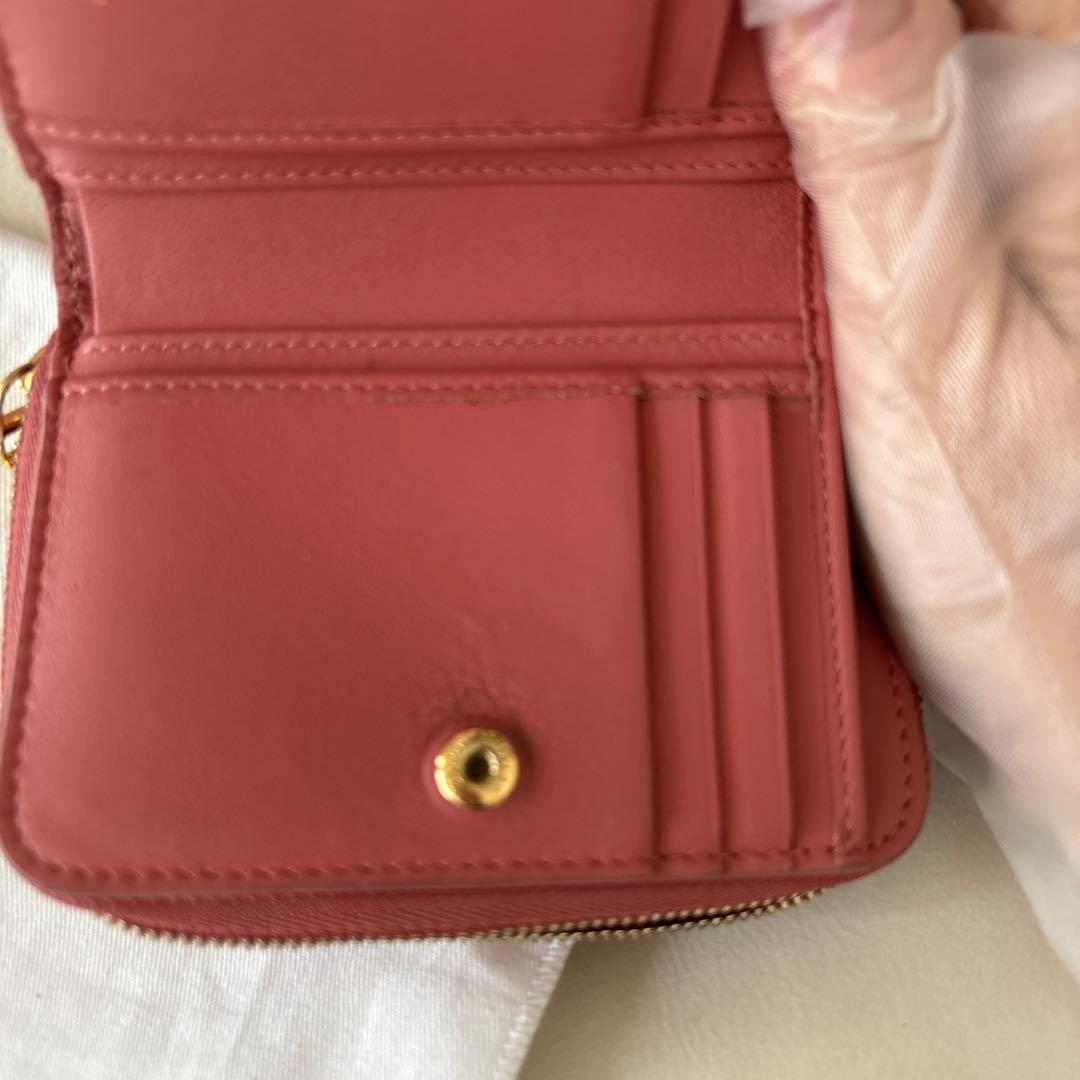cocoDior ローズピンク キルティング 二つ折り財布　カロ