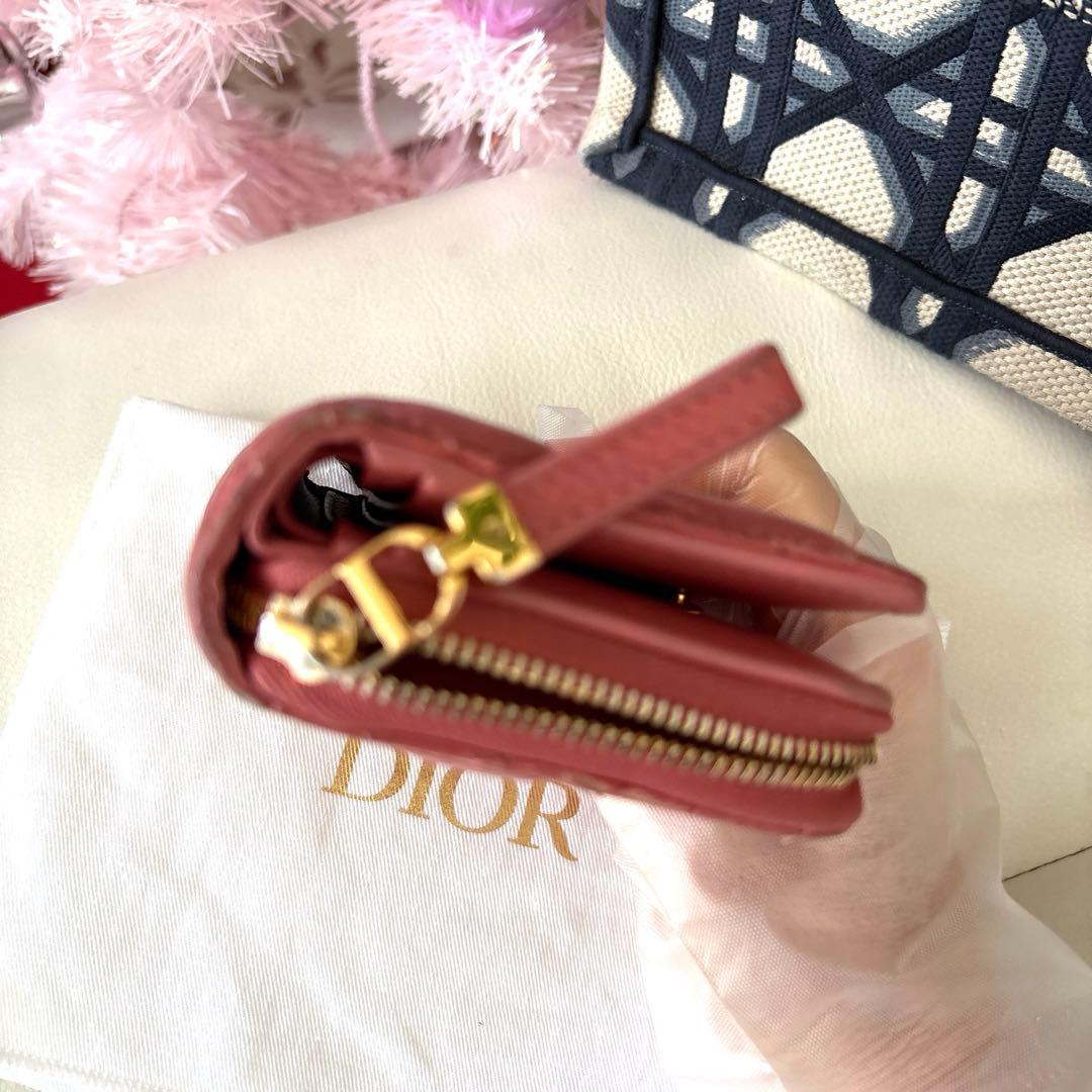 cocoDior ローズピンク キルティング 二つ折り財布　カロ