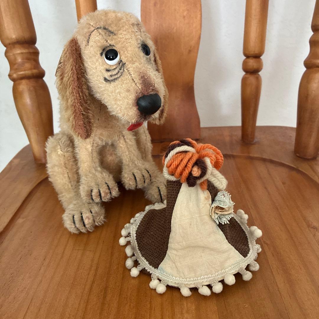 国内作家　ケイタベア　いぬのぬいぐるみ　帽子付き　アンティーク　一点物