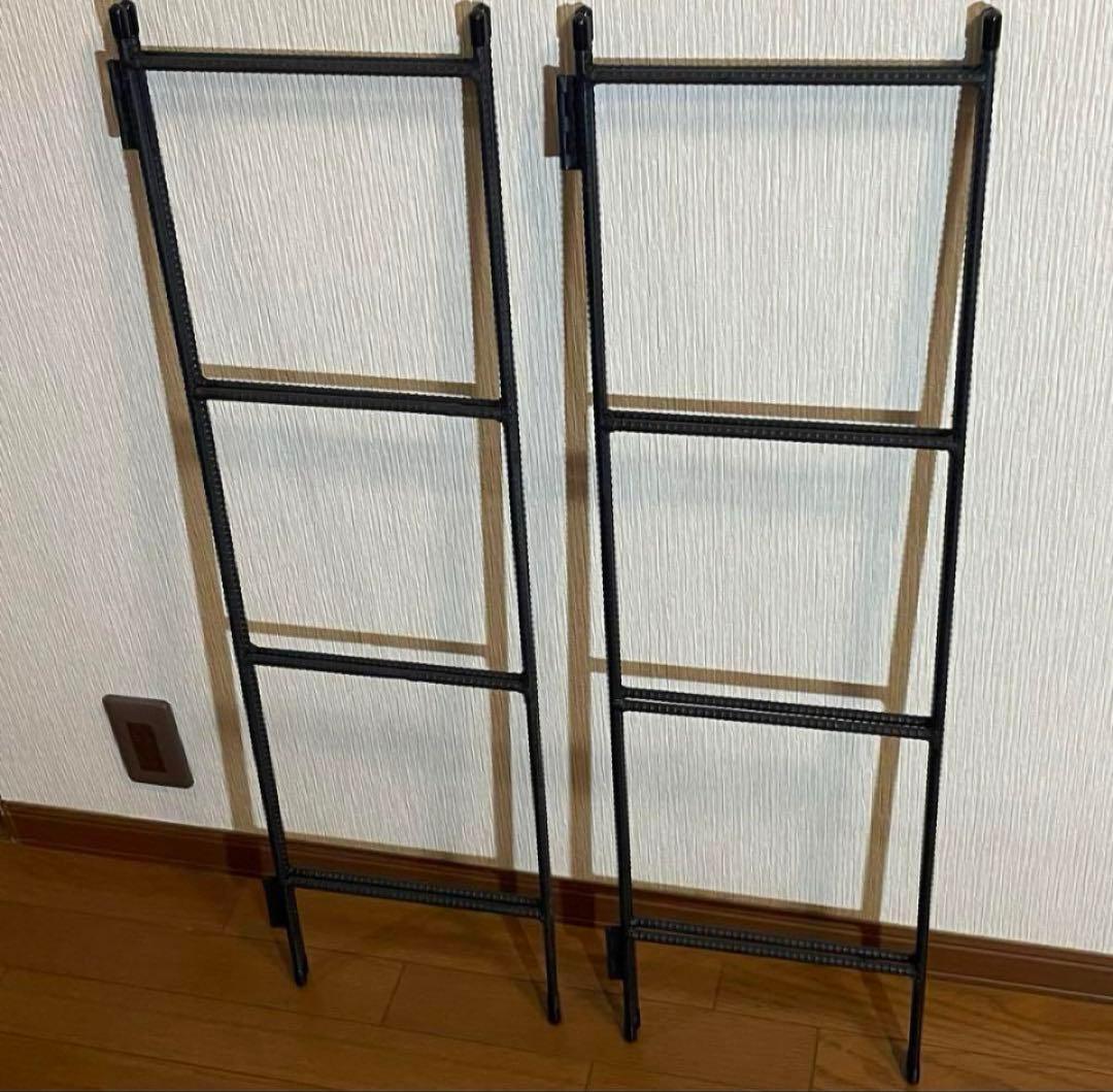 チーコ　手作りアイアン家具 折り畳みラック アンティーク 鉄脚のみ2点