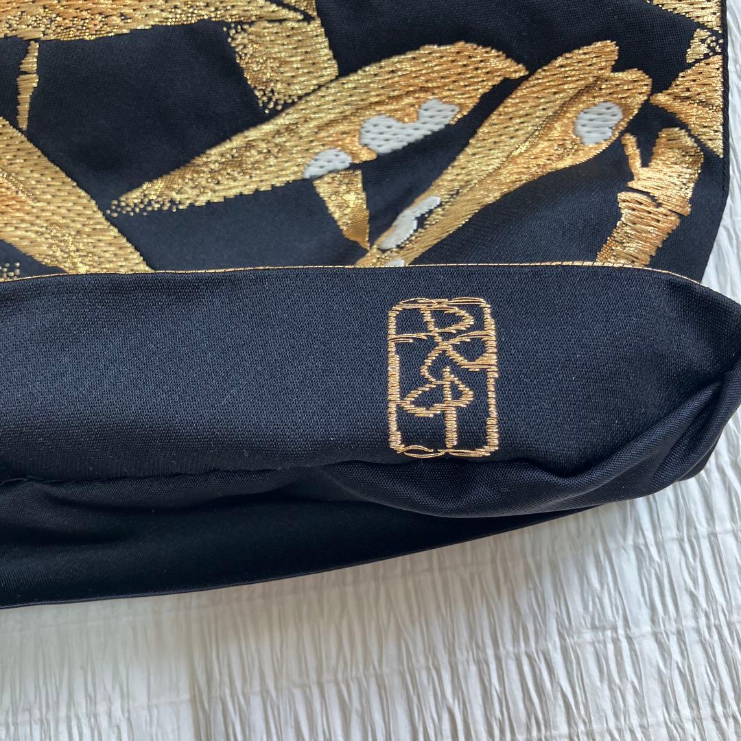 正絹 松に雪持ち笹図 袋帯 西陣織 作家 六通