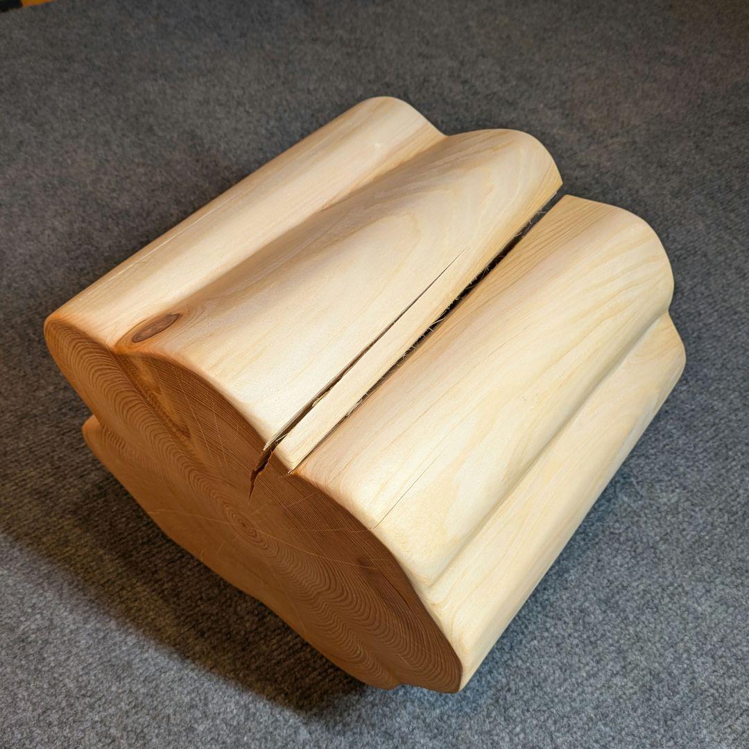 天然ヒバ　切り株　丸太　椅子　スツール　高さ約26.5cm　ヒバ丸太　2点セット