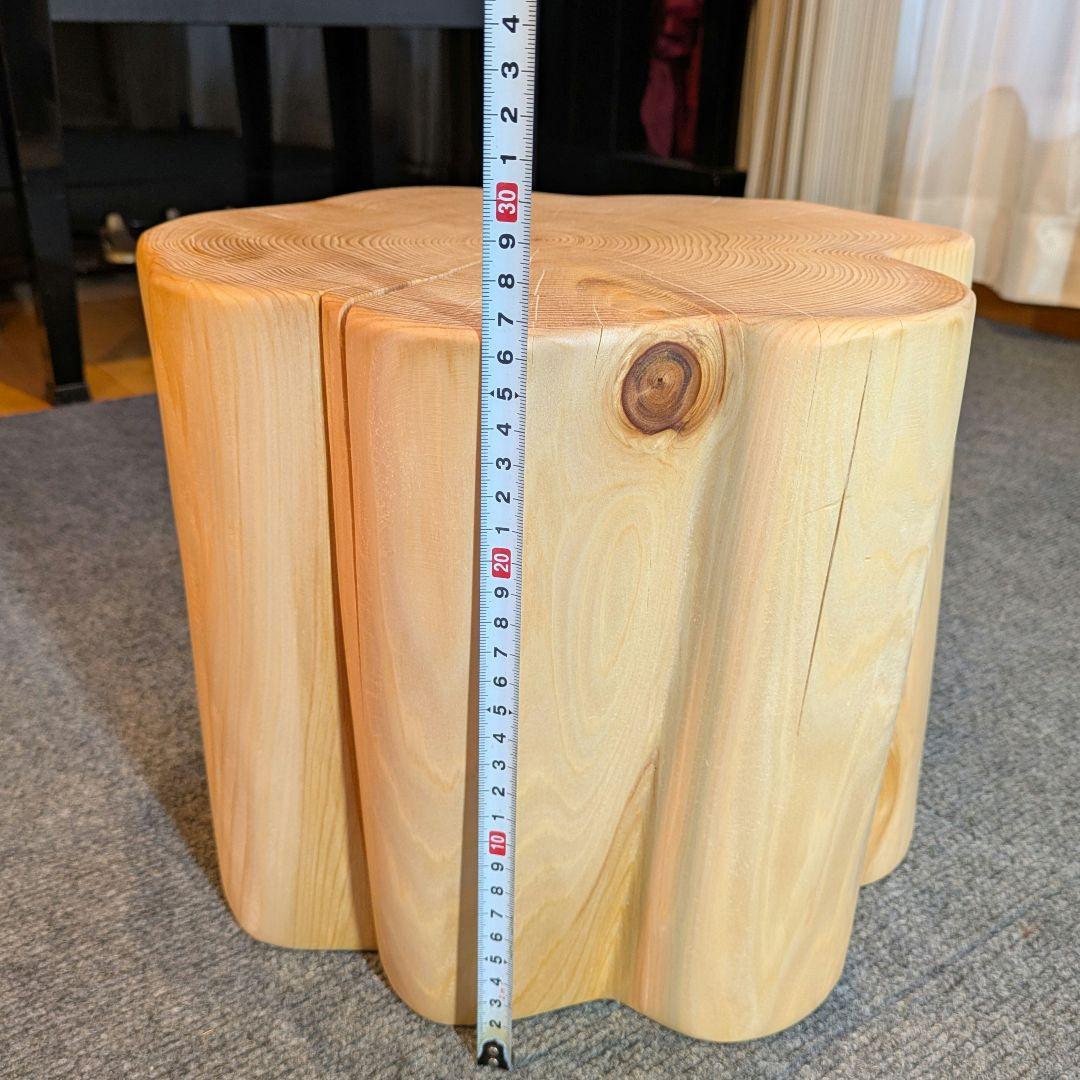 天然ヒバ　切り株　丸太　椅子　スツール　高さ約26.5cm　ヒバ丸太　2点セット