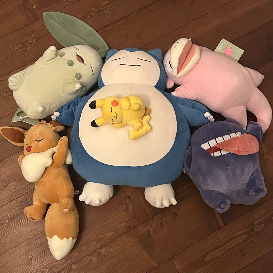 もっちりぬいぐるみ ポケモンスリープ おやすみカビゴン&ピカチュウ 他4種セット